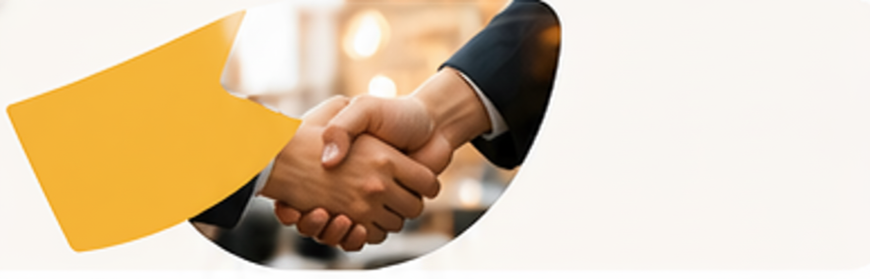 Partnership handshake symbolising new FMCG ventures